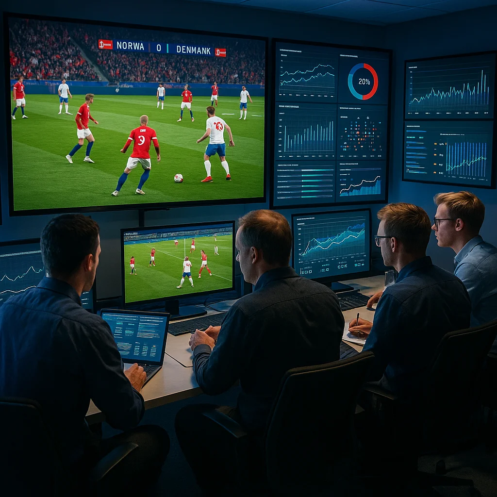 Norway vs Denmark – Nations League Rivalry | BTTS & Over 2.5 football match scene