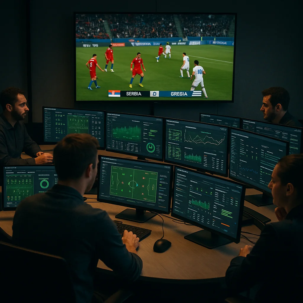 Serbia vs Greece – Nations League Tension | BTTS & Over 2.5 football match scene
